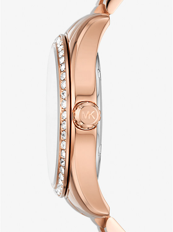 MICHAEL KORS Lexington Pavé Rose Gold-Tone Watch and Jewelry Gift Set
