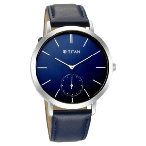 Titan Memento Blue Dial Analog Leather Strap watch for Men