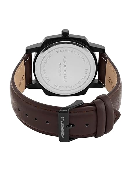 Aeropostale Men Orange Dial & Brown Straps Analogue Watch AERO_AW_A1-2_OR