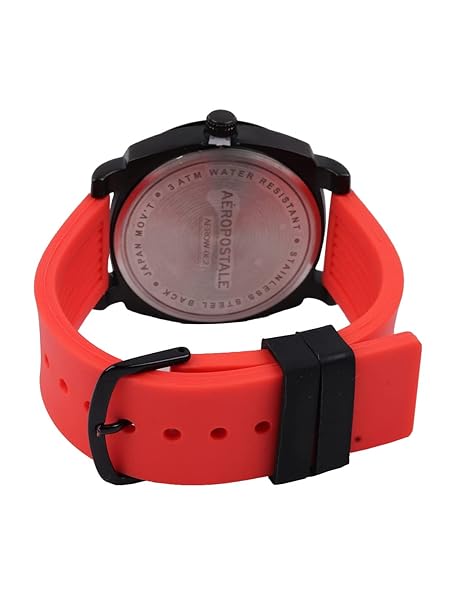 Aeropostale Unisex Red Brass Printed Dial & Orange Straps Analogue Watch AERO_AW_E3