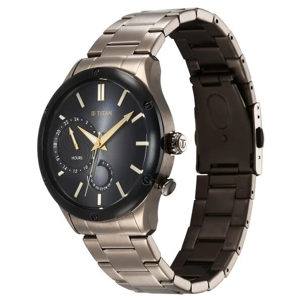 Titan Stellar Multifunction Brown Dial Brown Stainless Steel Strap Watch For Men