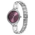 Titan Raga DEC Blaze Quartz Analog Purple Dial Silver Metal Strap Watch For Women
