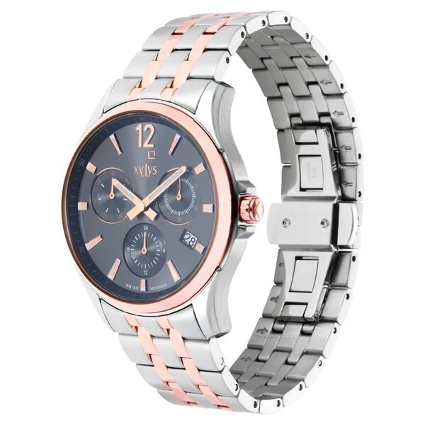 Xylys Classic Multifunction Grey Dial Two Toned Stainless Steel Strap Watch For Men